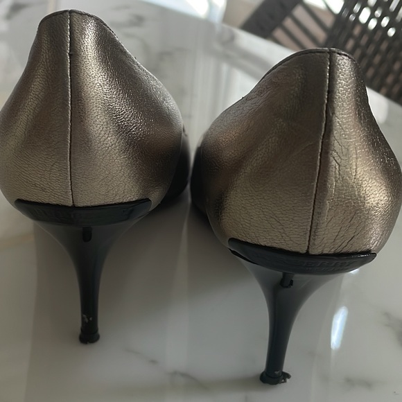 Burberry Metallic Gold/Pewter Point Toe Pumps - Picture 10 of 12